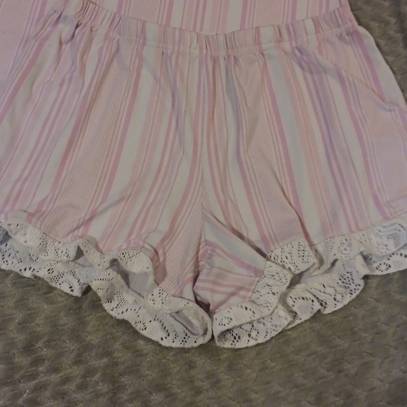 Pink and White Striped Pajama Set - Picture 2 of 7